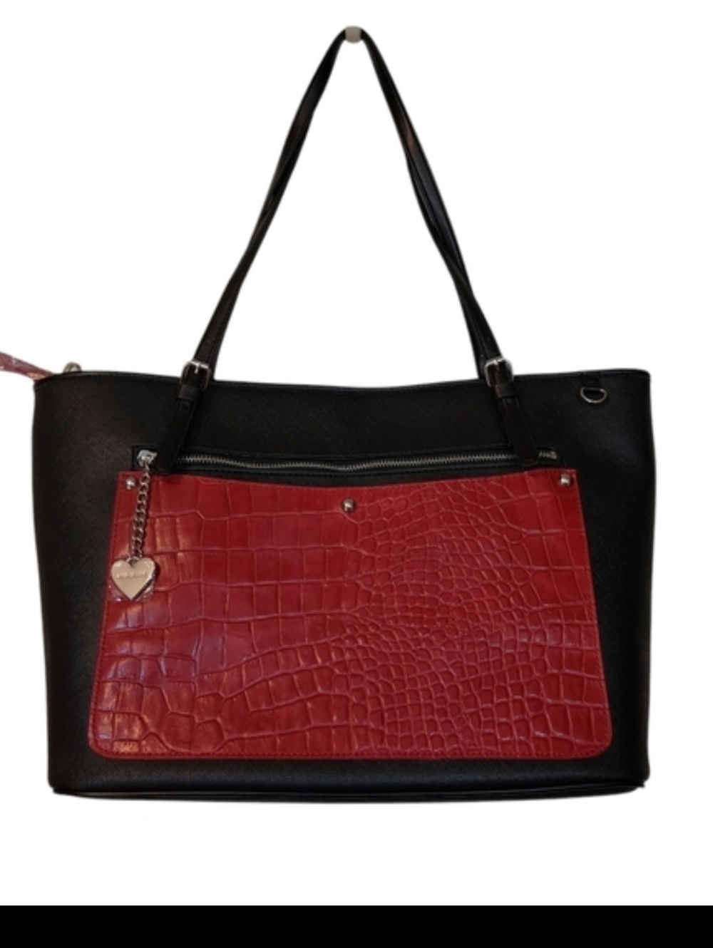 Aurielle Black and Red Women's Tote Bag Leather And Vegan Leather Animal NEW